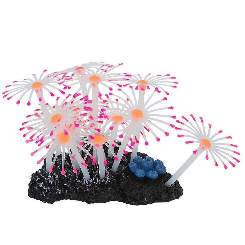 Soft Silicone Coral Aquarium Decoration with Fluorescent Effect, Realistic Artificial Reef Accessories for Fish Tanks