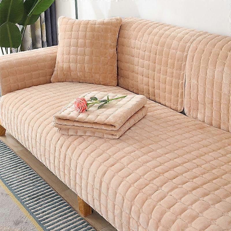 Solid Color Non-slip Sofa Cover Thicken Soft Plush Sofa Cushion Towel for Living Room Furniture Decor Slipcovers Couch Covers