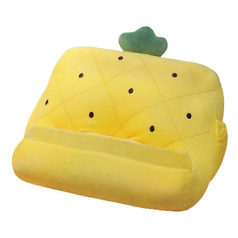 Fruits Tablet Stand Pillow Portable Triangle Tablet Holder Soft Plush Pillow Tablet Cushion Holder for Birthdays Holidays and Xmas Pineapple