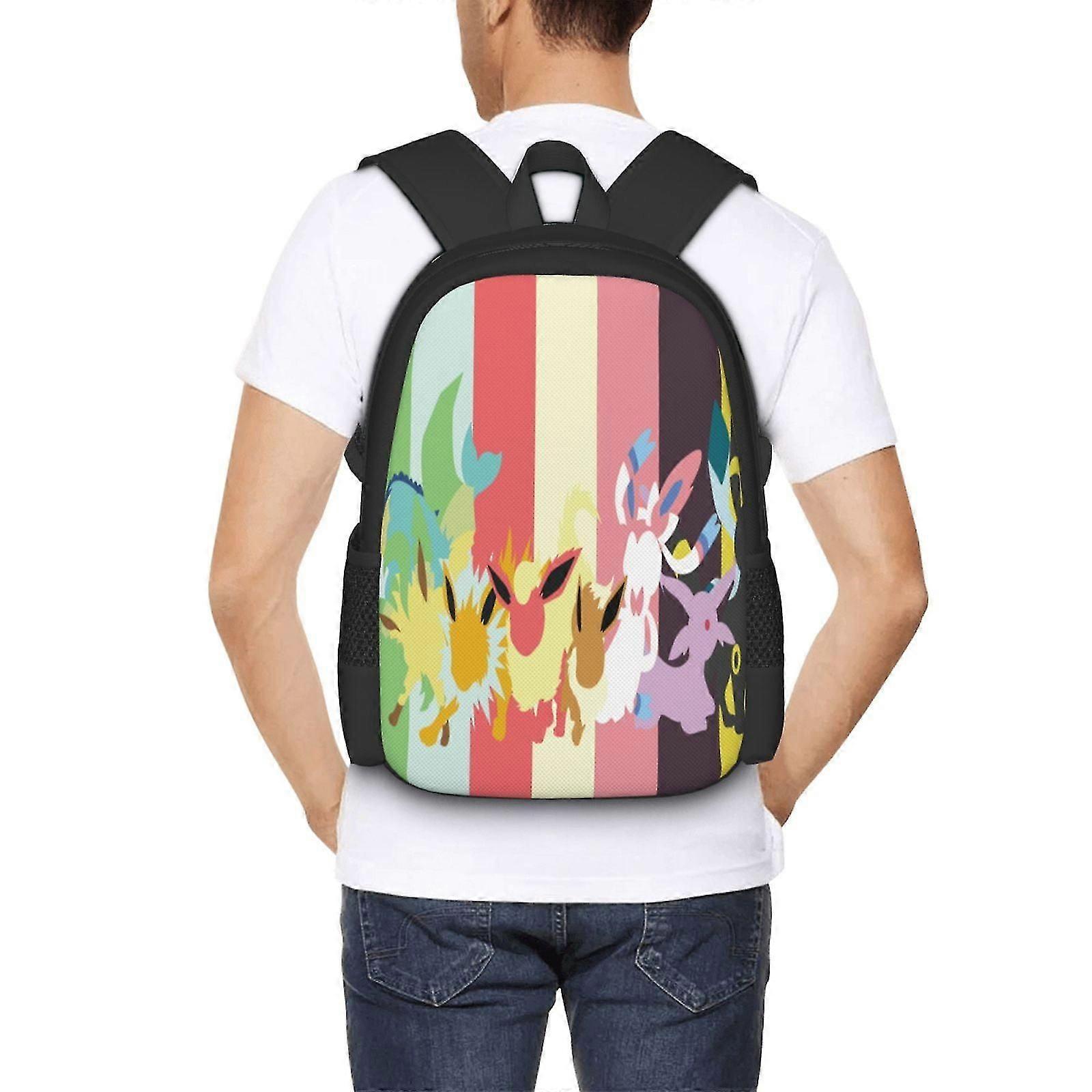 Backpack 1817HE Eev-ee Backpack Large Capacity Laptop Bag Lightweight Adjustable Straps Casual Large Capacity1817BE