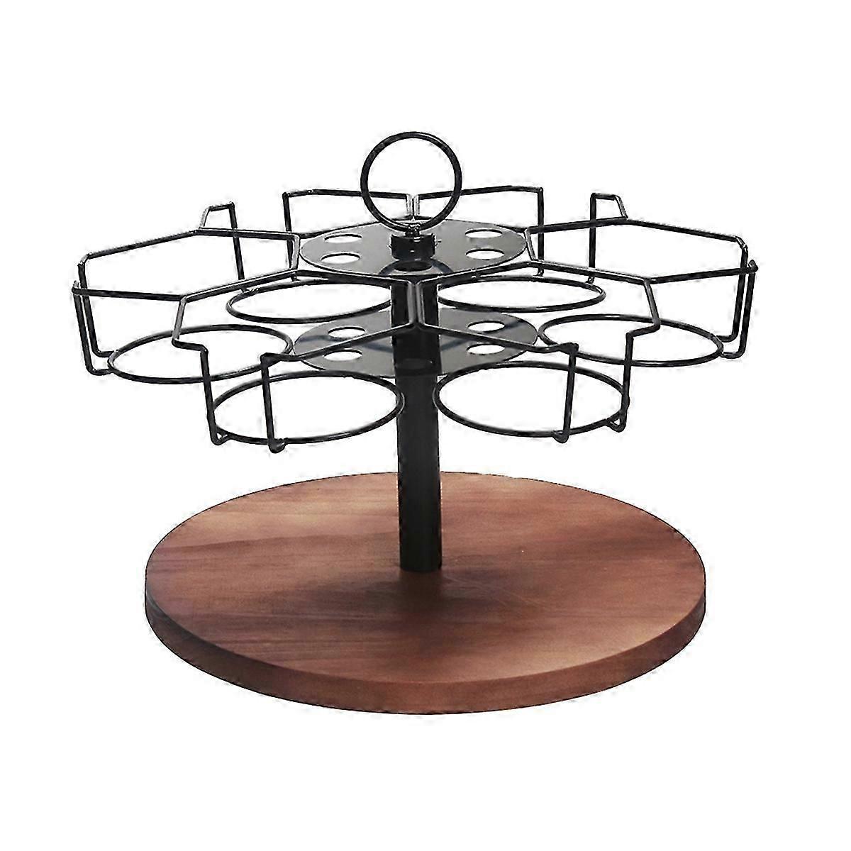 منظم زجاجة المياه ل 40 أونصة ، حامل منظم دوار ، منظم حامل بهلوان بني