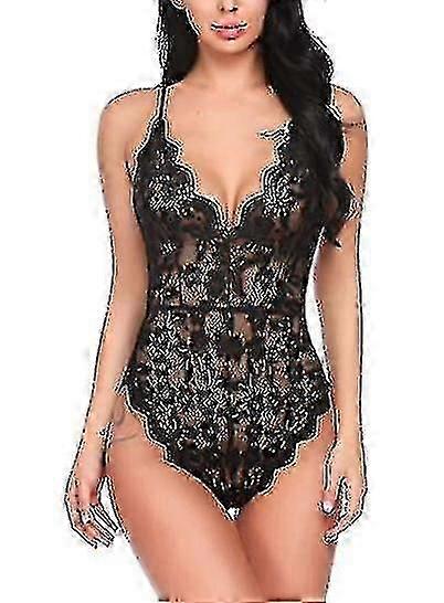 Kvinnor Underkläder Djupt V Teddy Spets Bodysuit