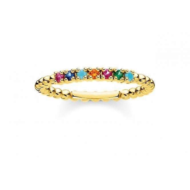 Yellow Gold Multicolour Dot Stacking Ring TR2323-488-7