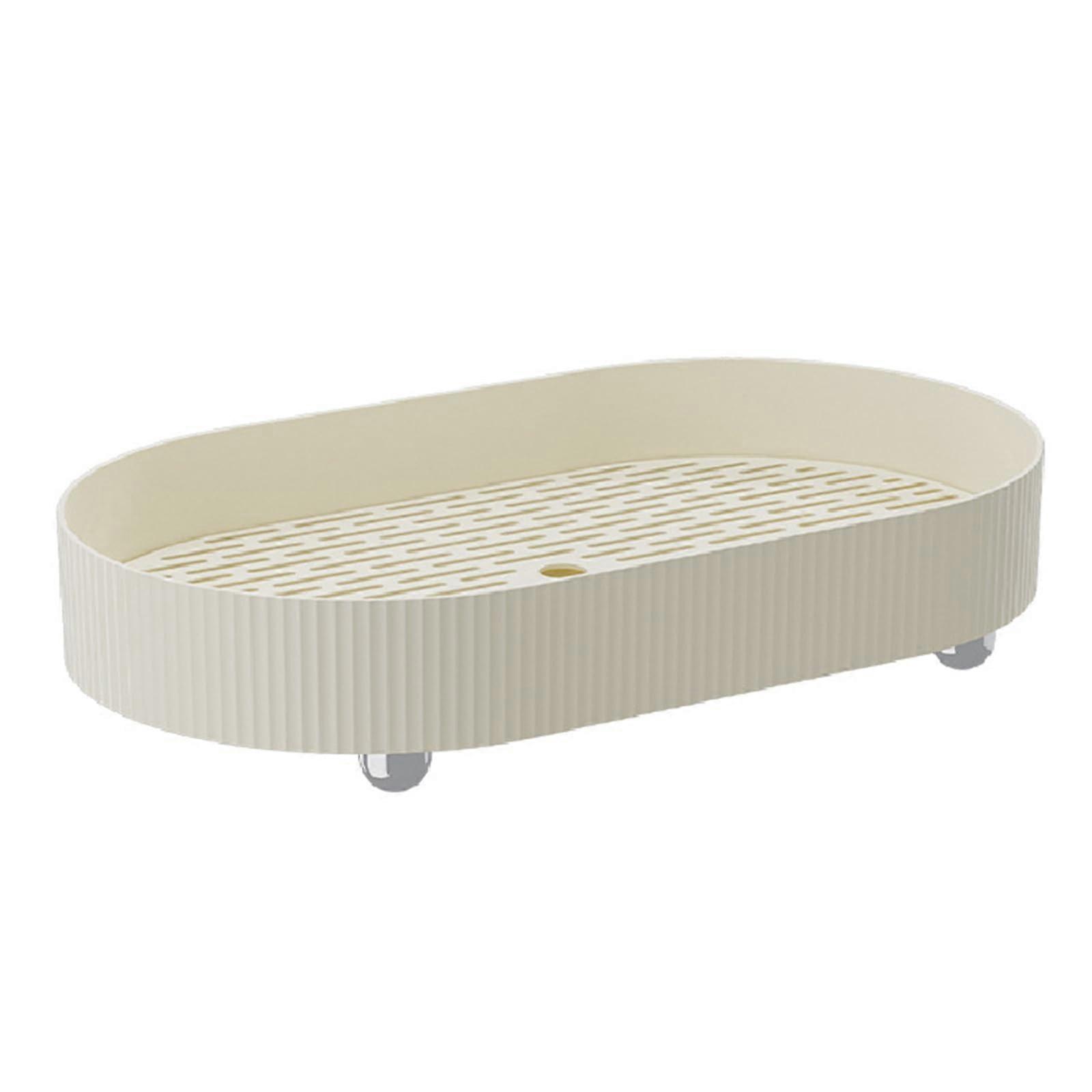 Double Layer Plastic Tray for Kitchen and Tea Use, 2-Tier Storage Organizer, Lightweight, BPA-Free, Easy to Clean