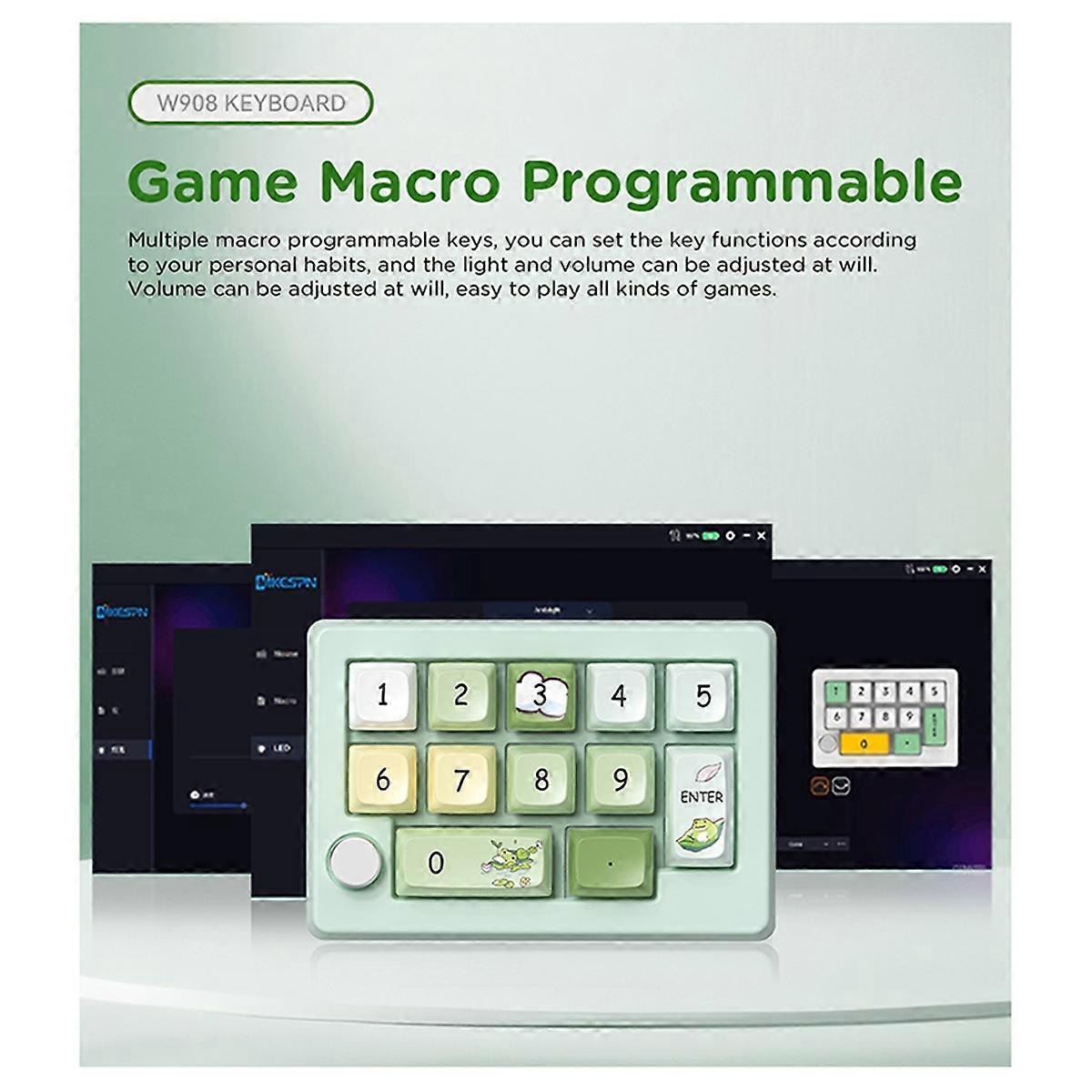 Three-Mode Hot-Swappable Digital Mechanical Keyboard Green