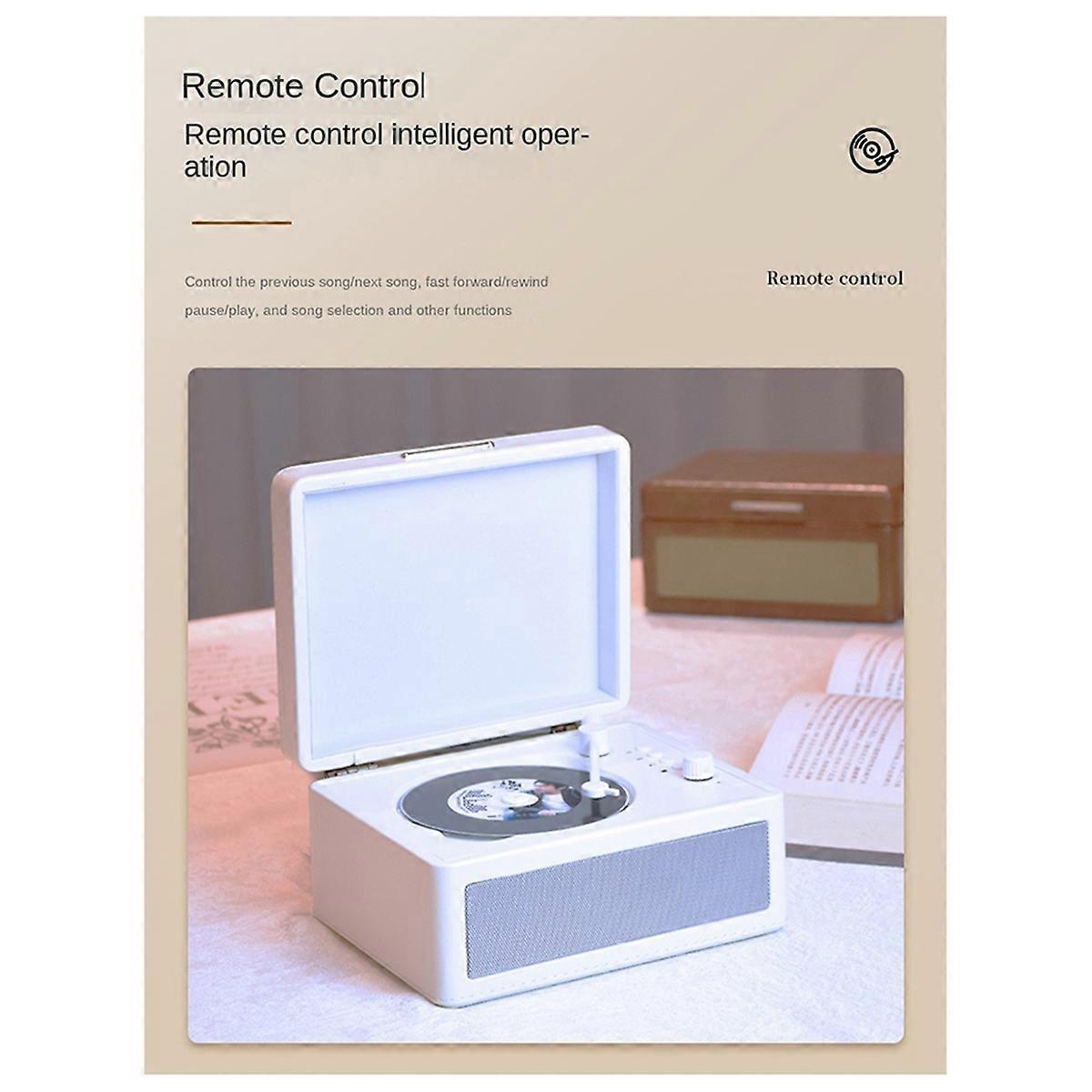 Portable Wireless Bluetooth Speaker, Multi-Functional Reprodutor CD Retro, Record Audio Player