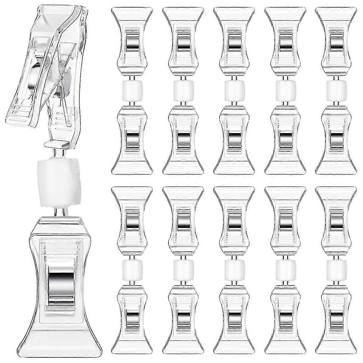 Mini Rotatable Sign Holders with Clear Double-Sided Clips for Displaying Merchandise