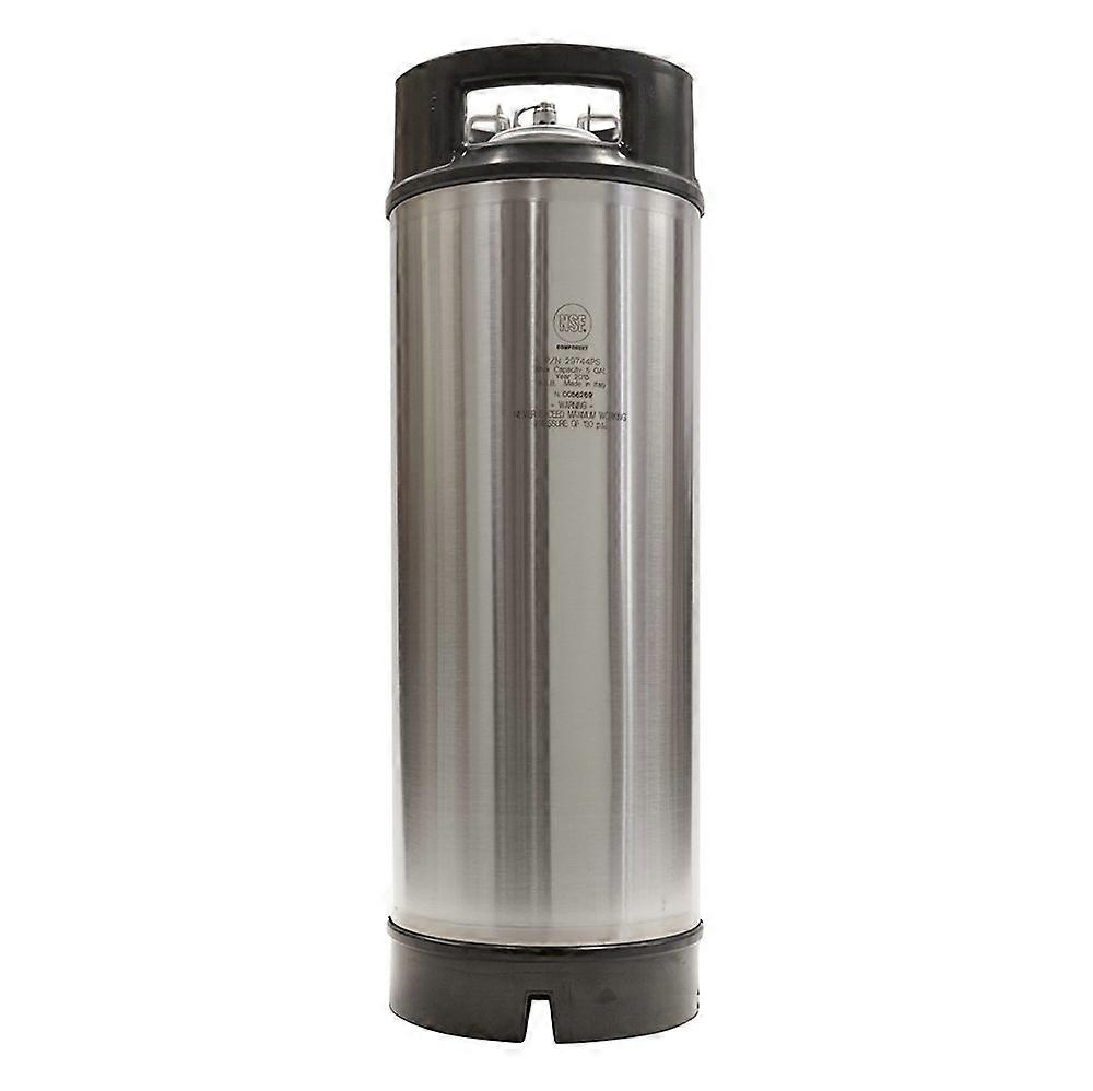 5 Gallon Ball Lock Dual Keg with Rubber Handle - Stainless Steel Homebrew Keg, Lightweight and Durable, Compatible with Draft Systems
