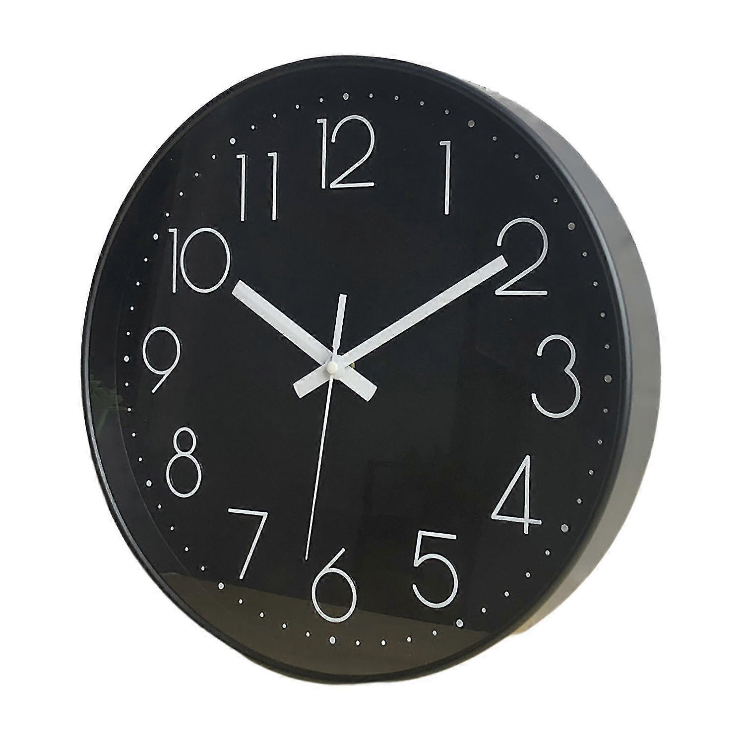 10 inch wall clock round hanging noiseless 3d number precise anti-fog mirror surface quartz clock