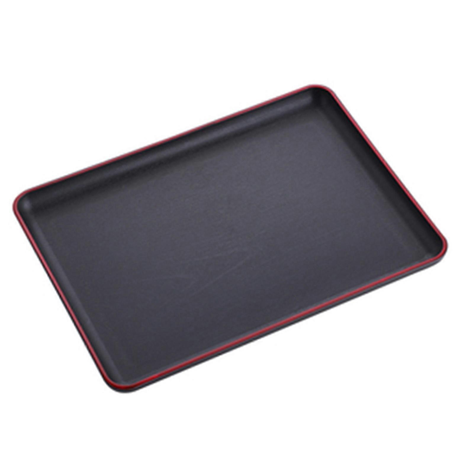 Plastic Rectangular Serving Tray Imitation Wood Grain Plastic Tray