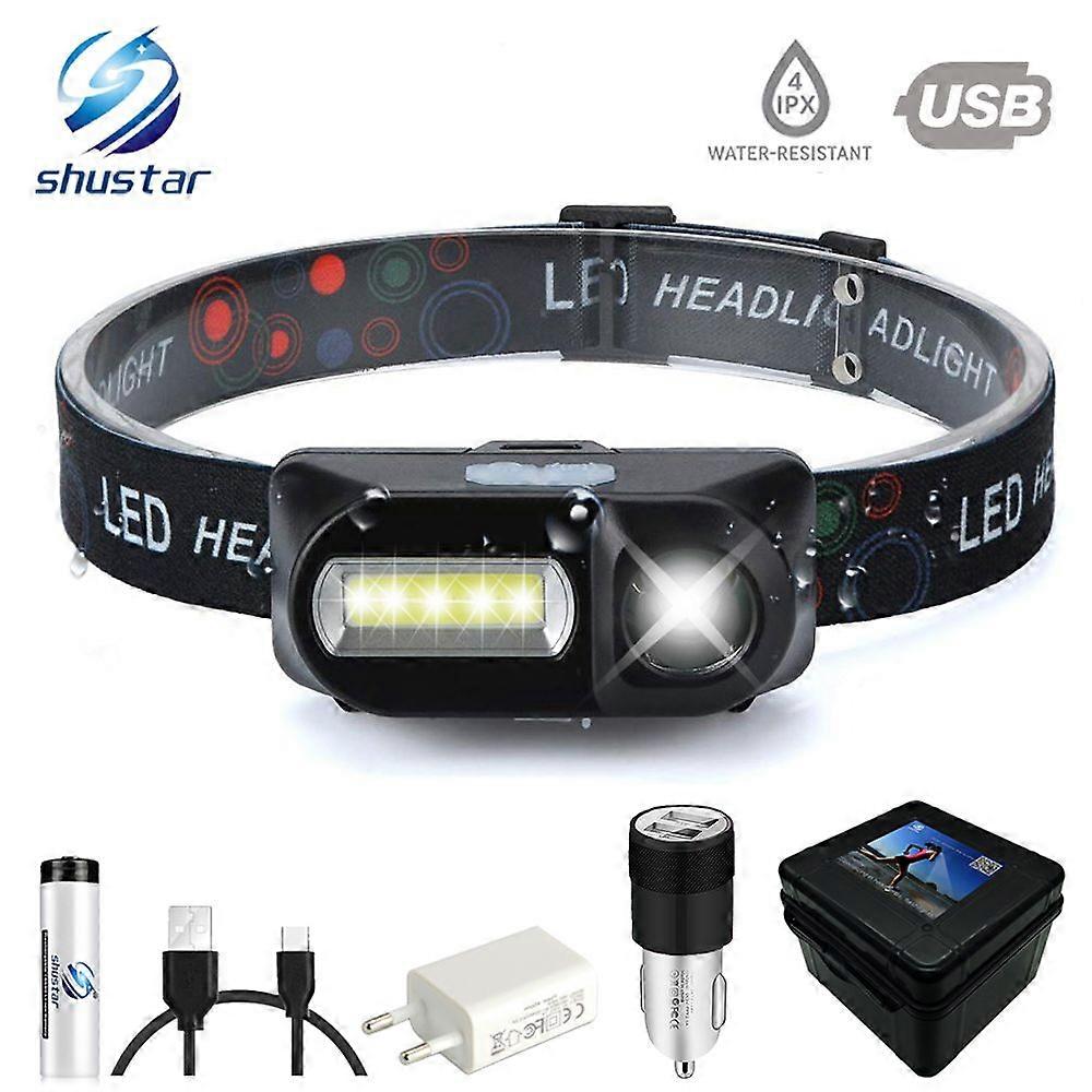 Super bright cob led headlamp, 7 light modes, powered by 18650 battery, suitable for fishing, camping, etc. - Projectors