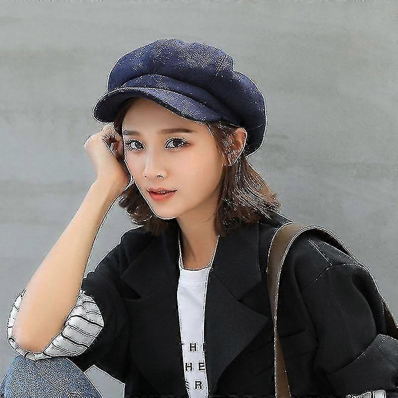 Otoño / Invierno Octagonal Elegante, Newsboy Wool Beret Hats's