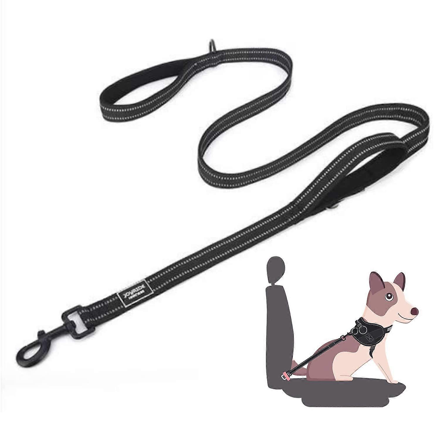 2in1 Leash with Seat Belt Combo, 43' Dual Use Pet Safety Seatbelt, Dual Handle and Car Safety Buckle