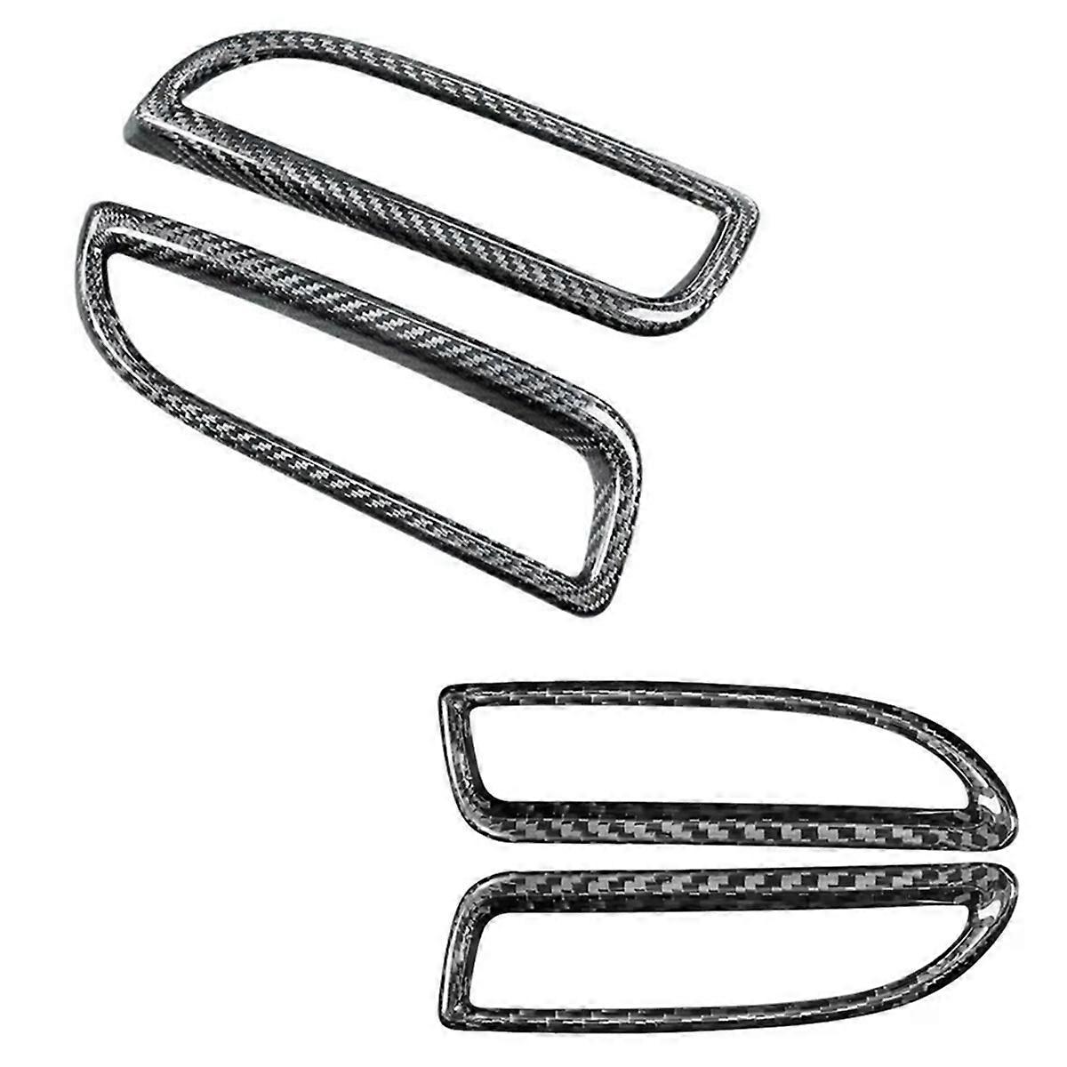 Real Carbon Fiber Rear Fog Lamp Frame Trim For 500 595