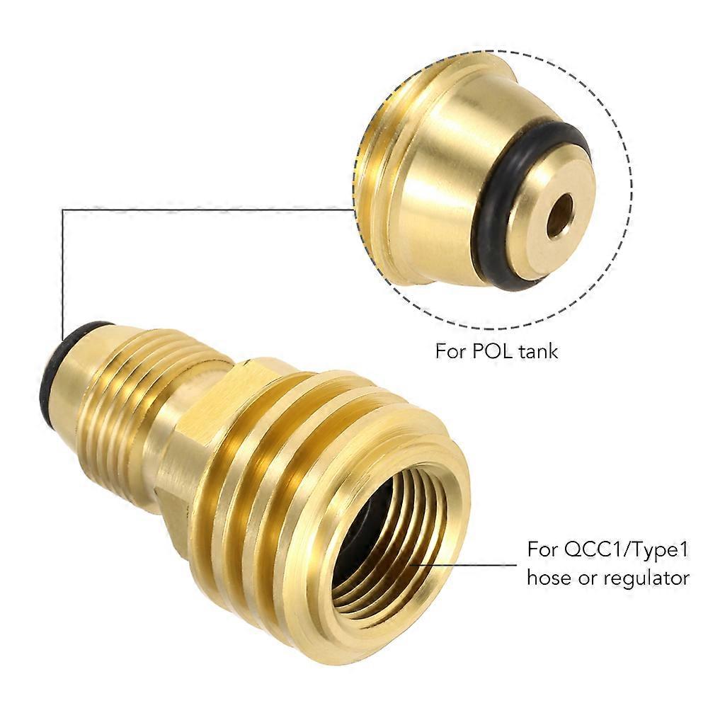 Propane Tank Adapter POL to QCC1 Type1 Brass Regulator 5.8cm