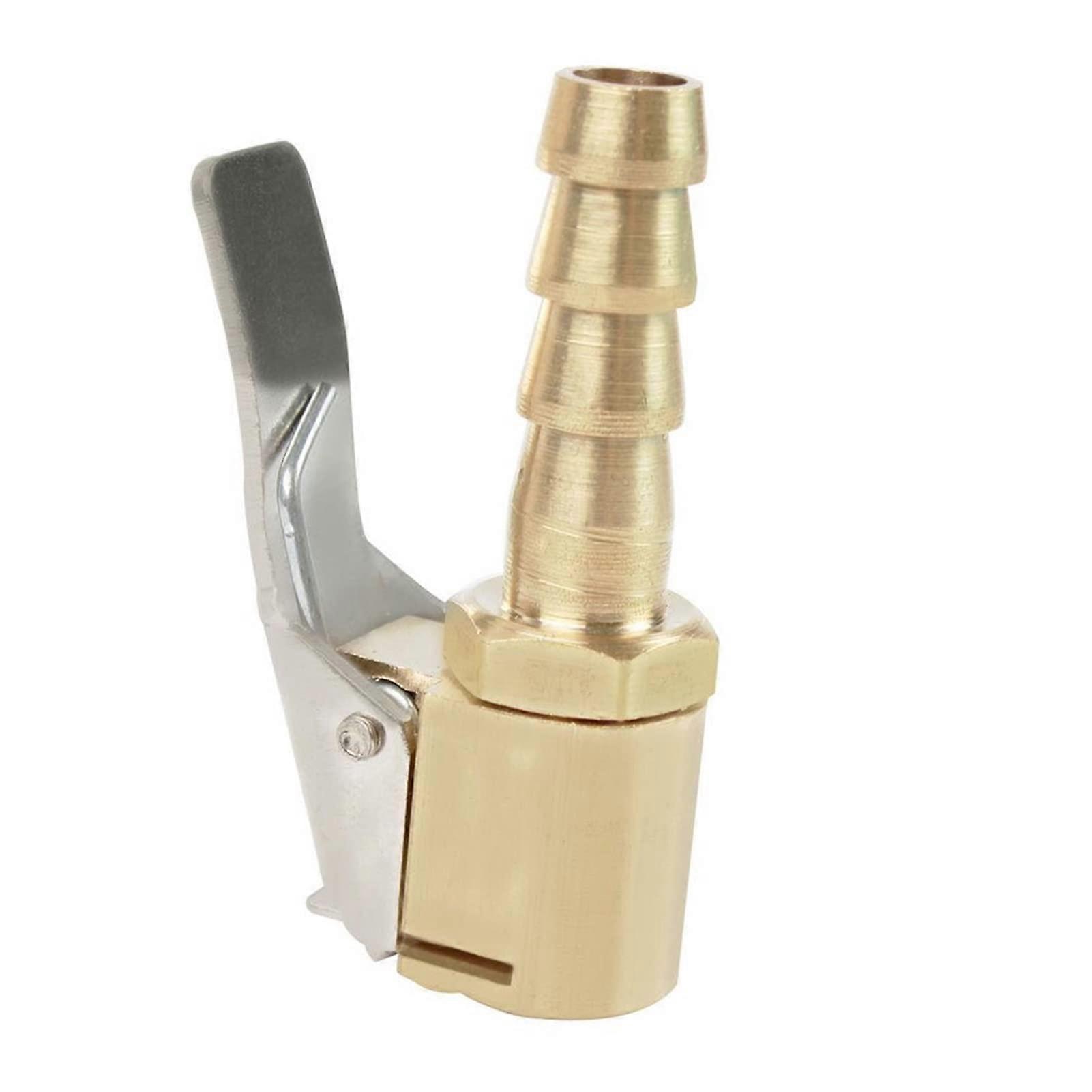 Valve Portable Inflatable Pump for Car Tires, Brass Connector Clip-on Adapter, Compatible with 6mm/8mm Valve Sizes