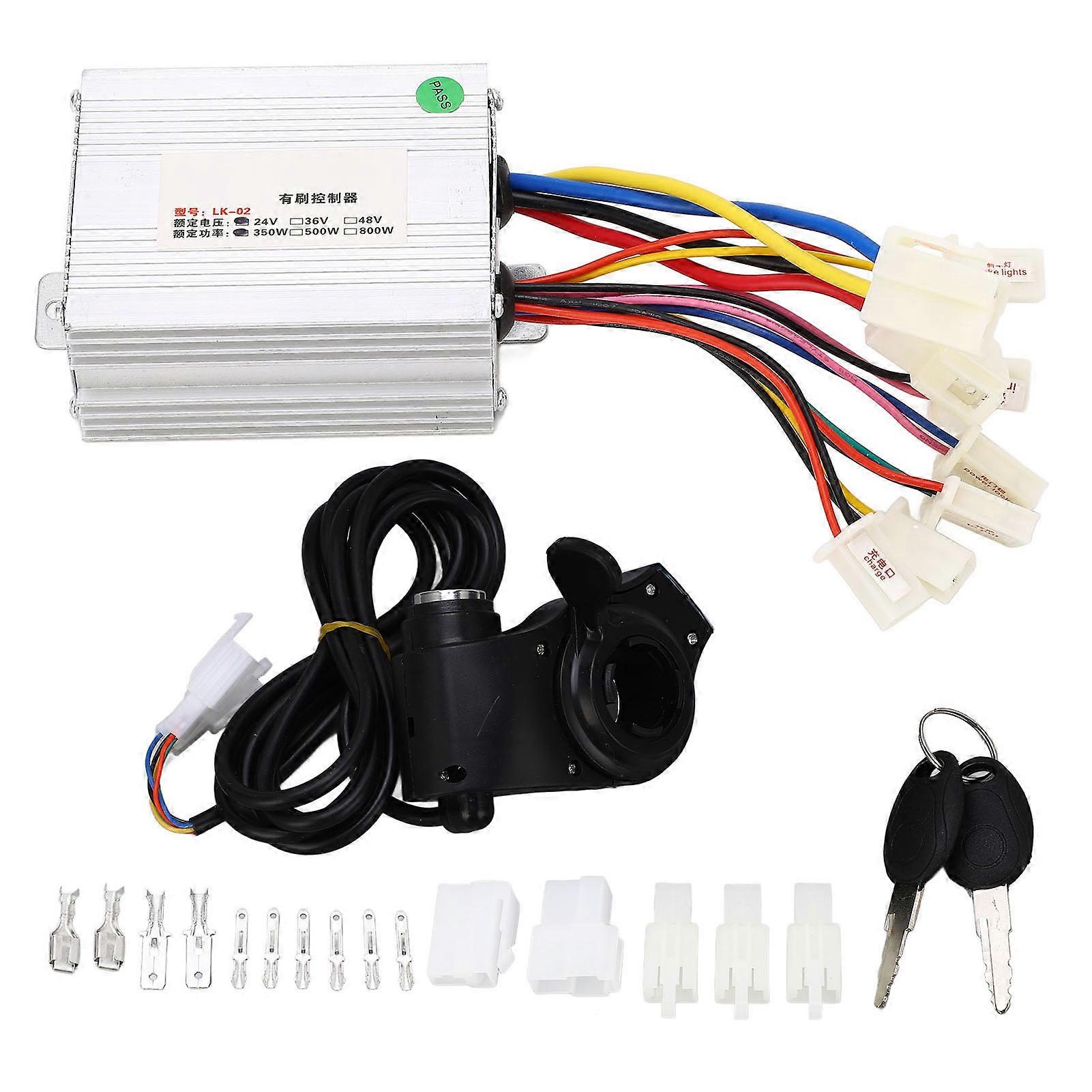 Electric Bike Motor Controller Kit 350W Heat Dissipation Power Display Conversion Controller Kit 24V