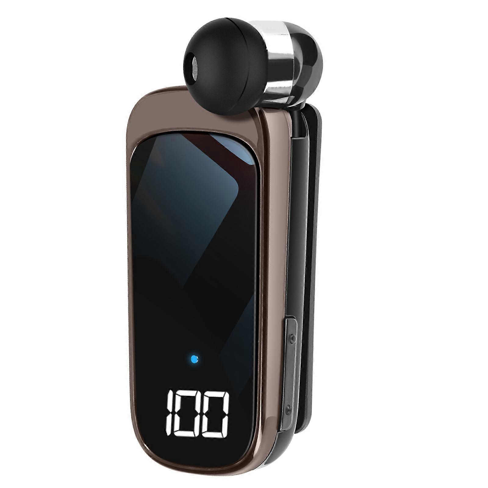 Bluetooth Headset Clip Retractable Cable Autonomy 20h LED Screen, Black