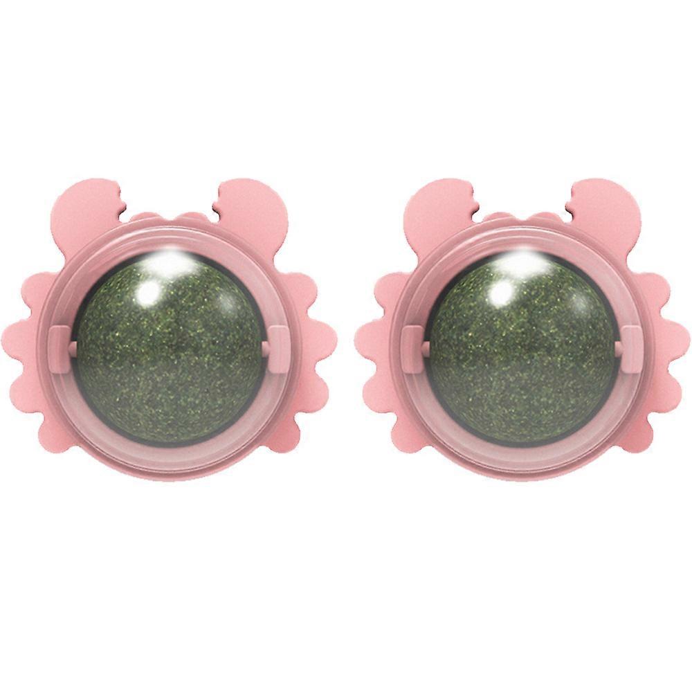 Cat Wand Ball Cat Toy Cat Teeth Brushing Toy Rotating Edible Balls Self-Style Cat Chew Sticks 2