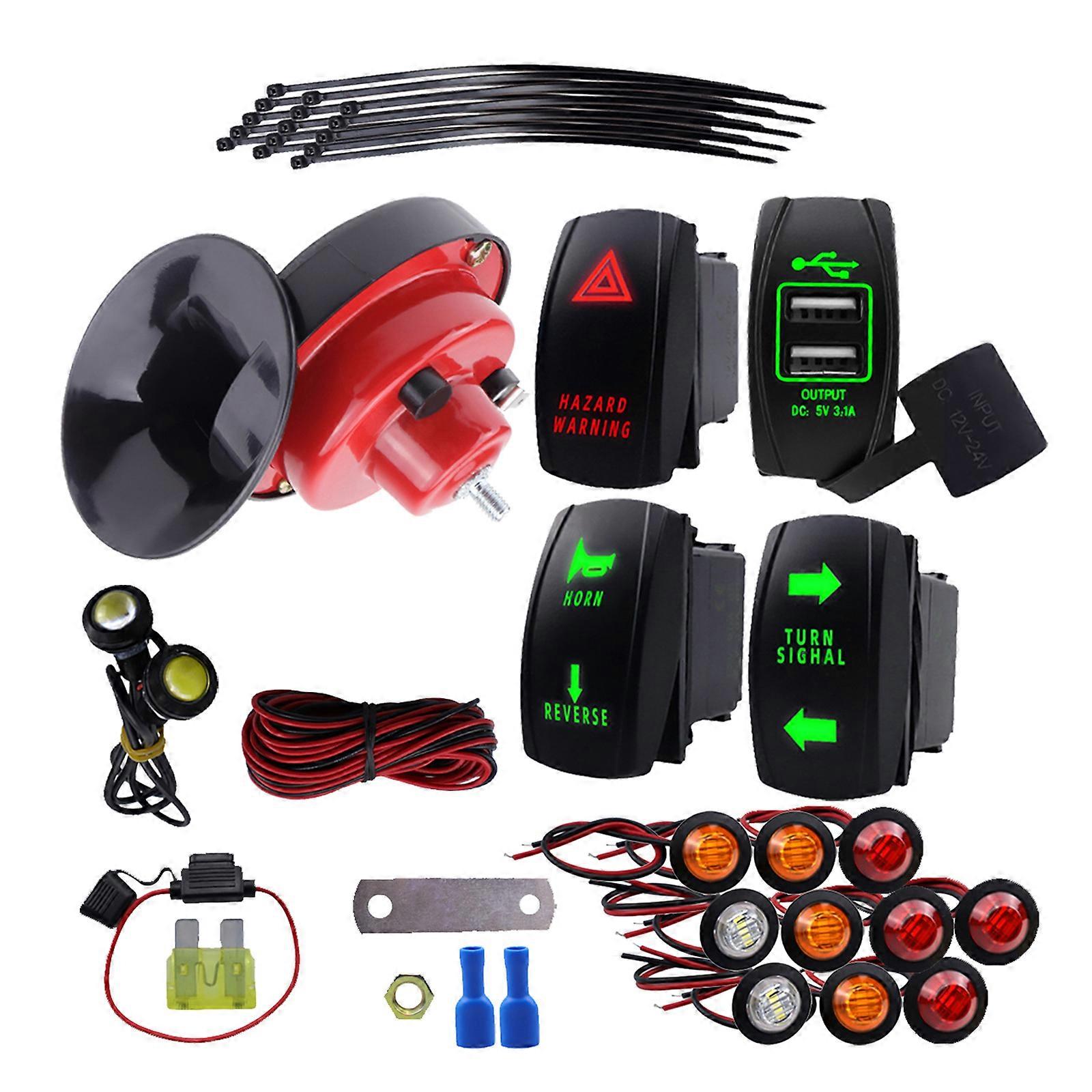 High Visibility Turn Signal Kit With Rockers Switch Suitable For ATVs Providing Easy Setup & Superior Weather Resistance