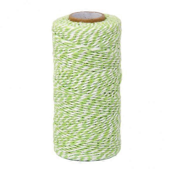 4x100M Wrap Gift Cotton Rope Ribbon Twine Rope Cord String Light Green, White