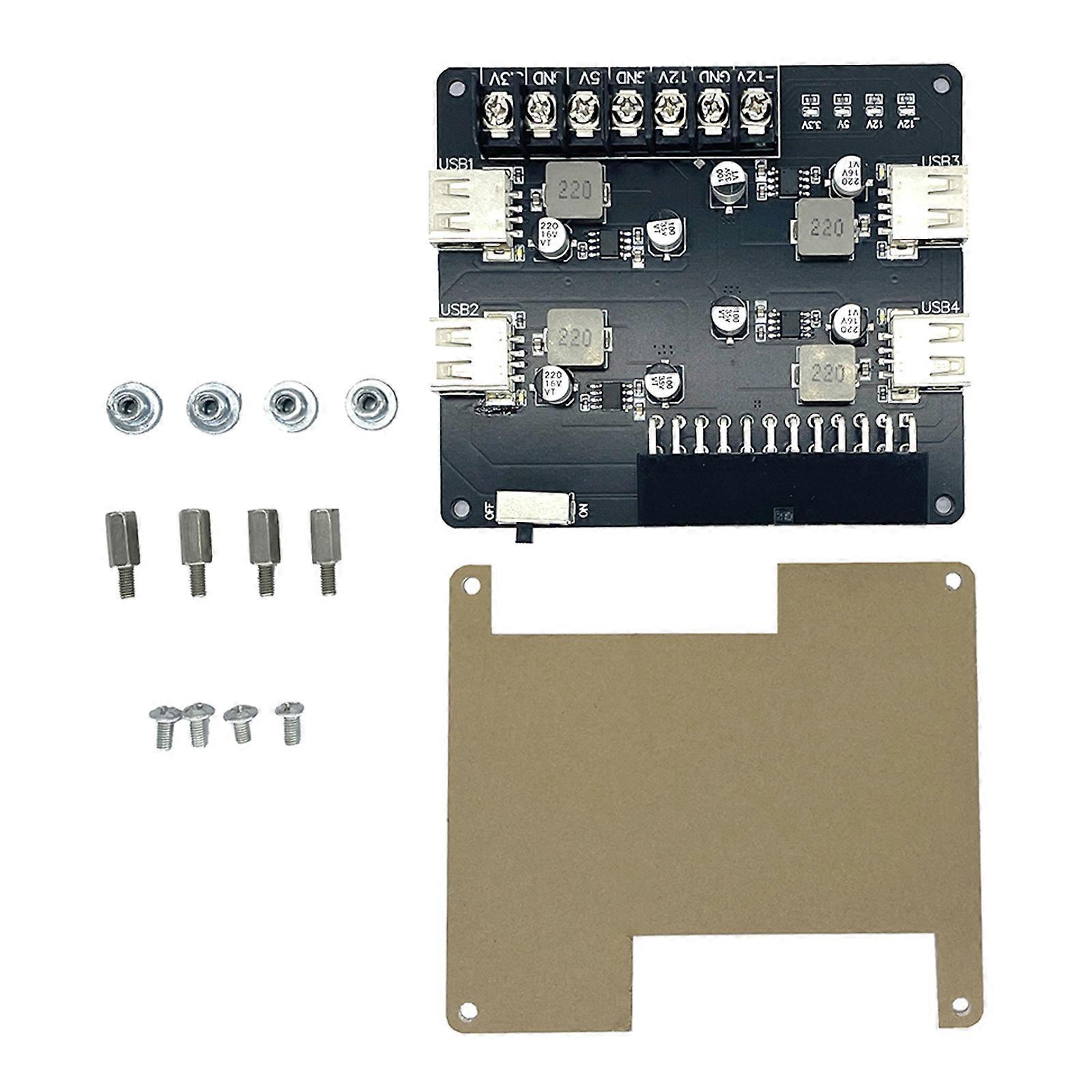 Power Board Power Module Adapter 4Port USB 24Pin/20Pin Power