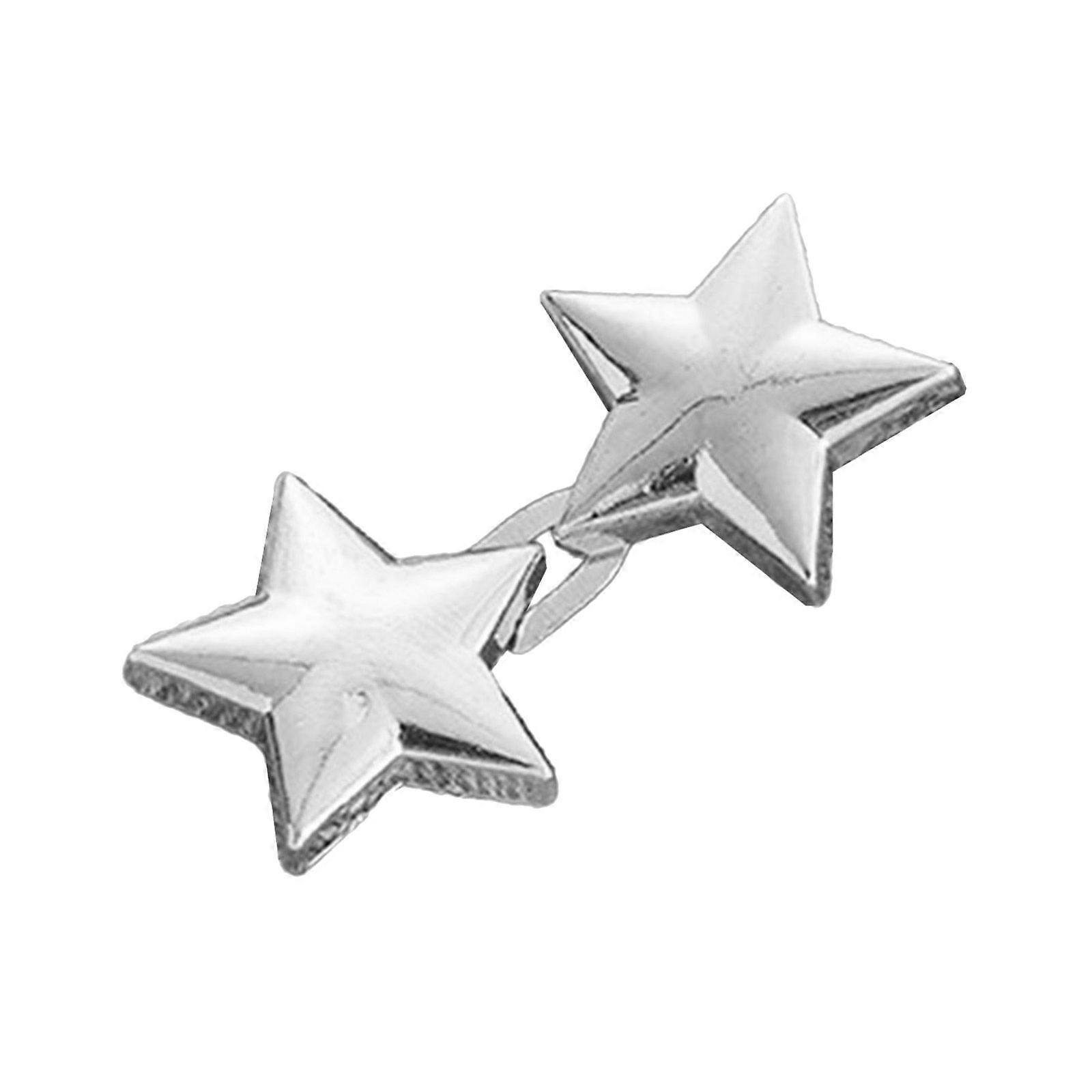 Detachable Star Shaped Jean Button Clasps Waist Extender Pin Jean Button, No Sewing Required, Fit Instant Jean Buttons silver