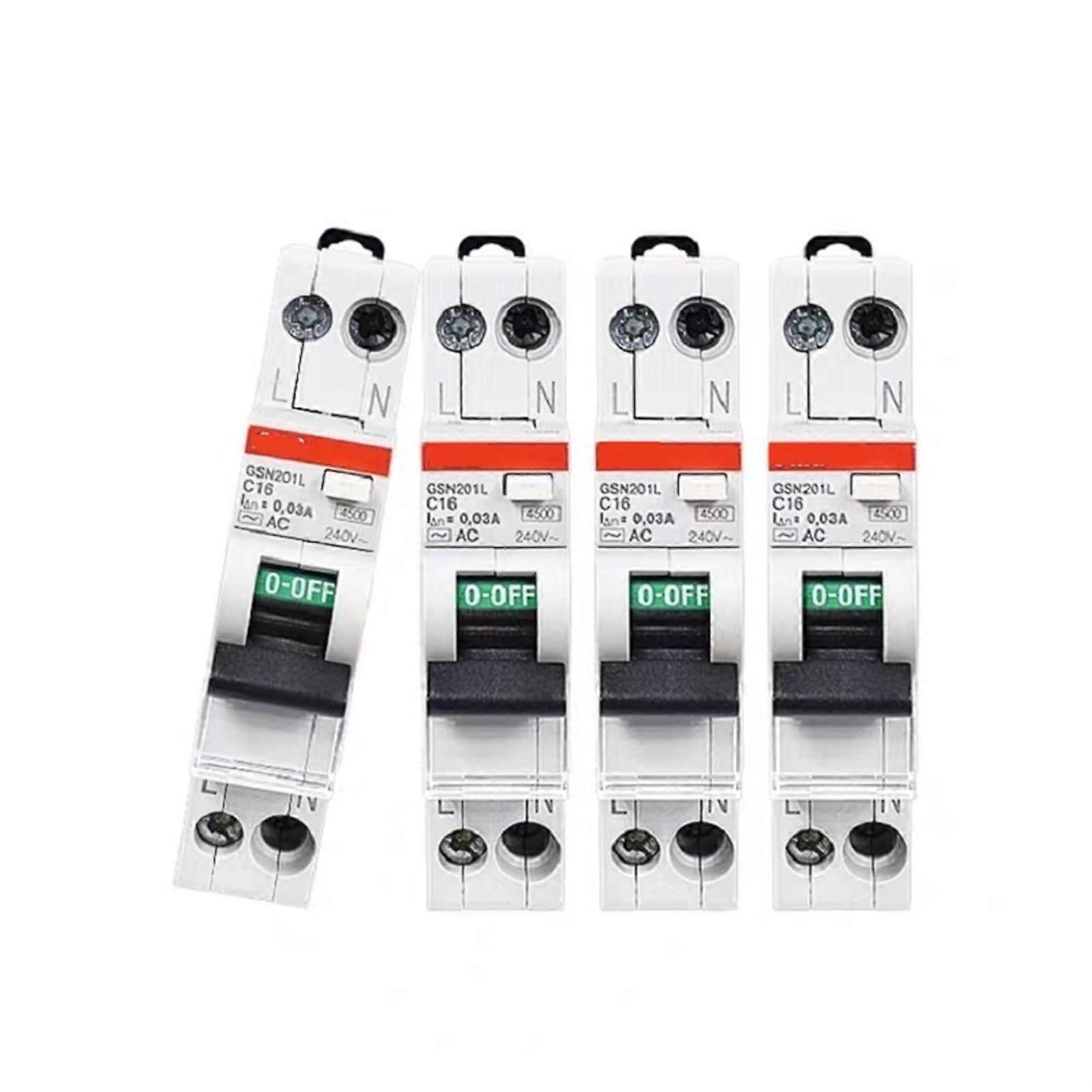 Residual Current Protection Circuit Breaker GSN201L 1P+N 6A 10A 16A 20A 25A Type C AC Electronic 1P N 10A