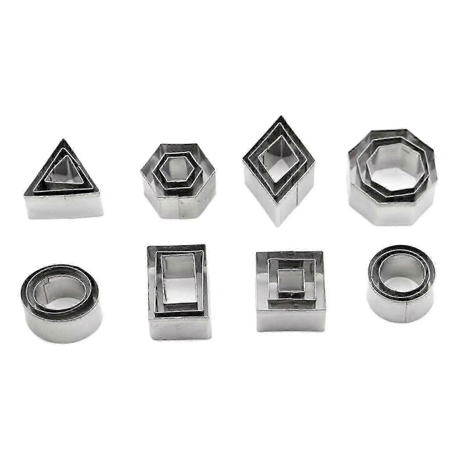 24 Pcs Stainless Steel Cake Dessert Cookie Cutter Mold Diy Baking Tools