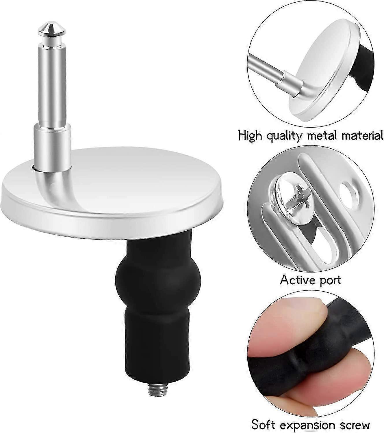 Set of 2 Fixed Toilet Seat Hinges - Durable & Easy Installation for Standard Toilets