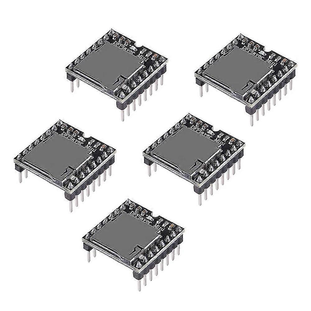 5Pcs YX5200 MP3 Player Audio Module MP3 Voice Decode Board Supporting TF Card U-Disk IO/Serial Port