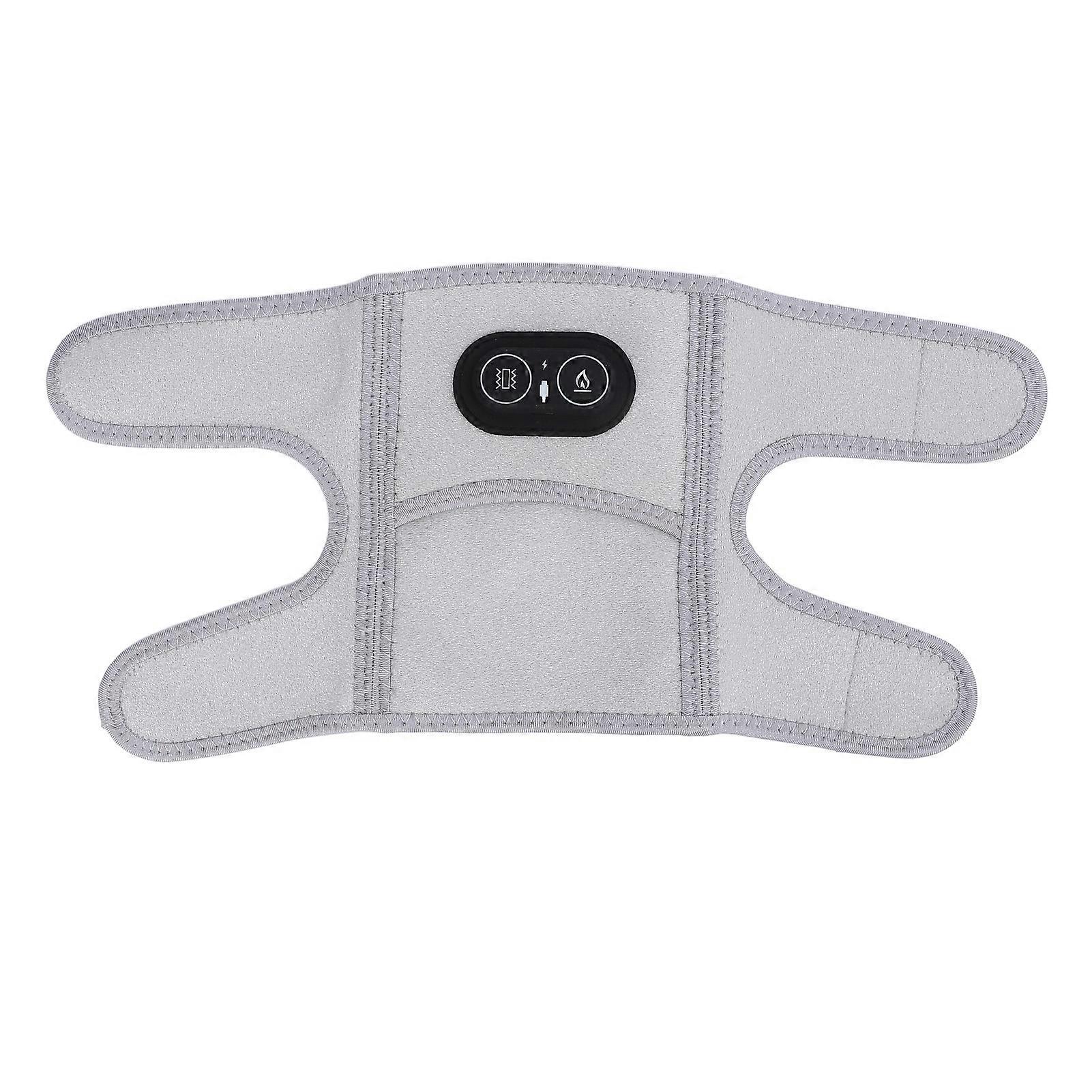 Elbow Heating Pad Wrap 3 Heating Levels Adjustable Hook Loop Fastener Vibration Heated Arm Brace Light Grey 