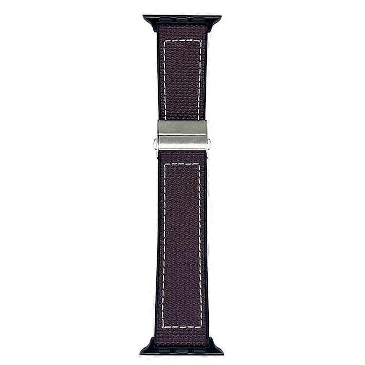 Watch Band Compatible For Apple Watch Series 10 9 8 7 SE 6 5 4 3 2 1 42mm 41mm 40mm 38mm Silicone + Silk Folding Buckle Wrist Stra