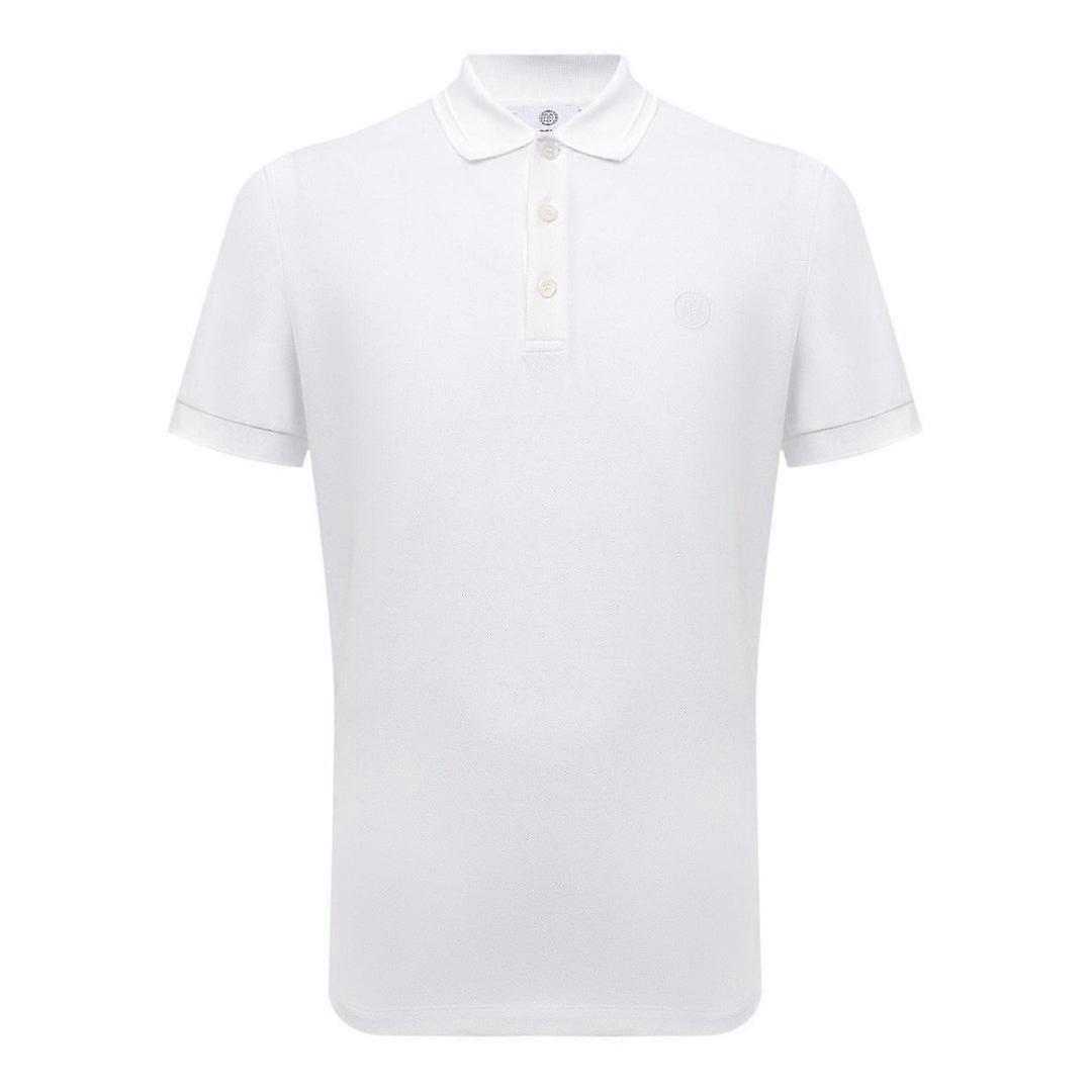 Burberry Monogram Embroidered White Polo Shirt