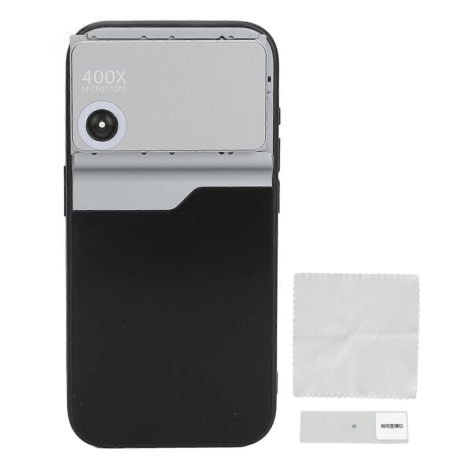 400X Phone Microscope for Iphone 15pro Full Wrap Around 400X Phone Mini Pocket Microscope with LED Light for Child Adult