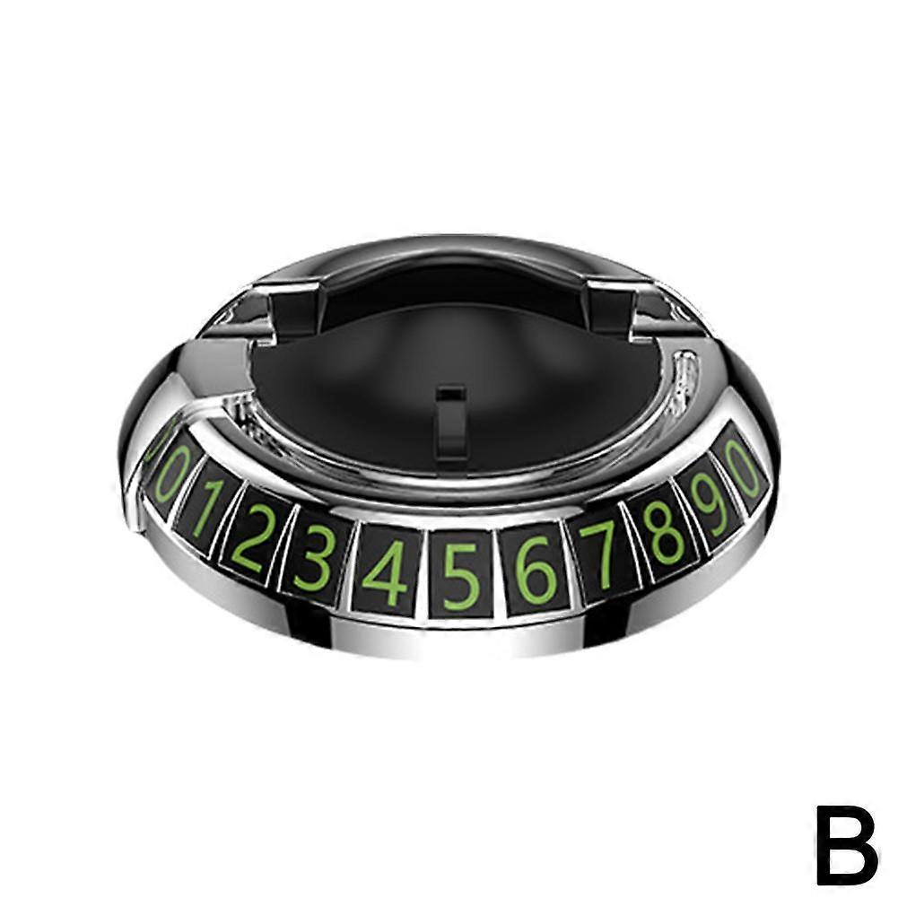 Silver (B)$ Car mobile phone holder parking sign multi-function number plate navigation holder rotating car center control ornaments two in one