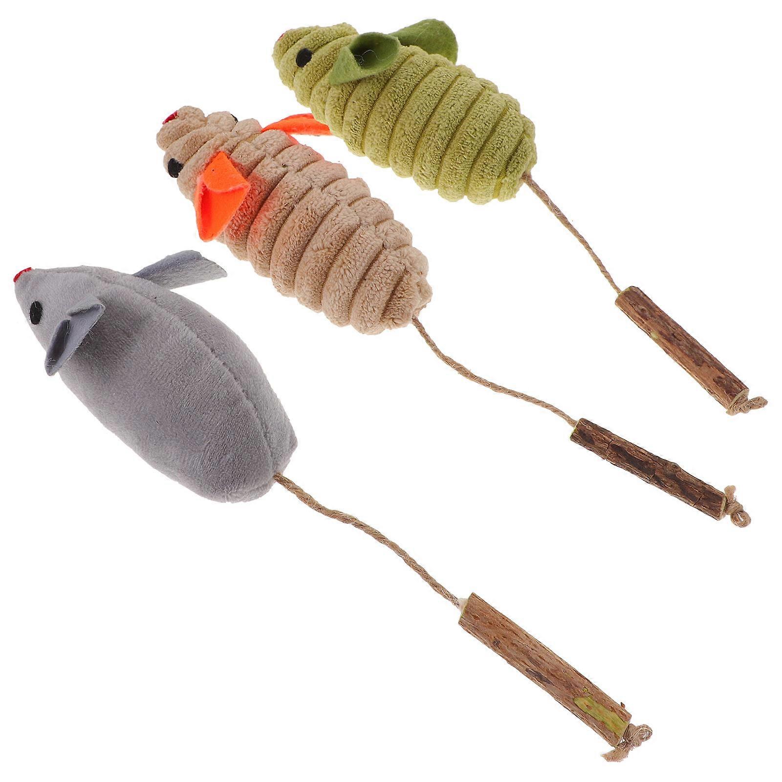 3pcs Cat Mice with Catnip for Indoor Cats Interactive Chew Toys with Unique Cartoon Design for Kitten Play and Stress Relief