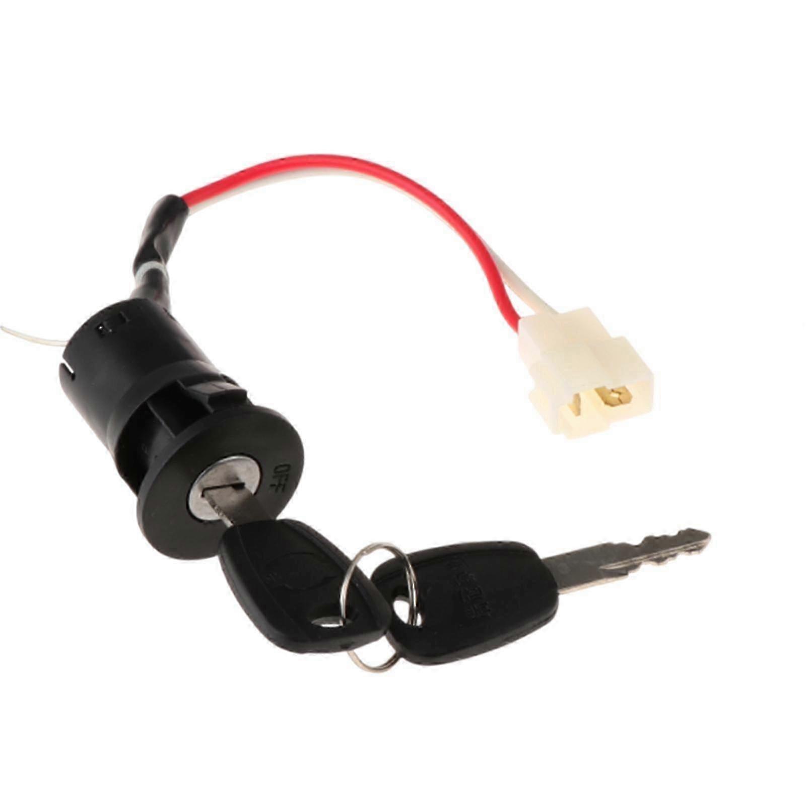 Multipurpose Ignition Switch Lock Cylinder for Various Mopeds, Tricycles, and Motorbikes with 2 Cables
