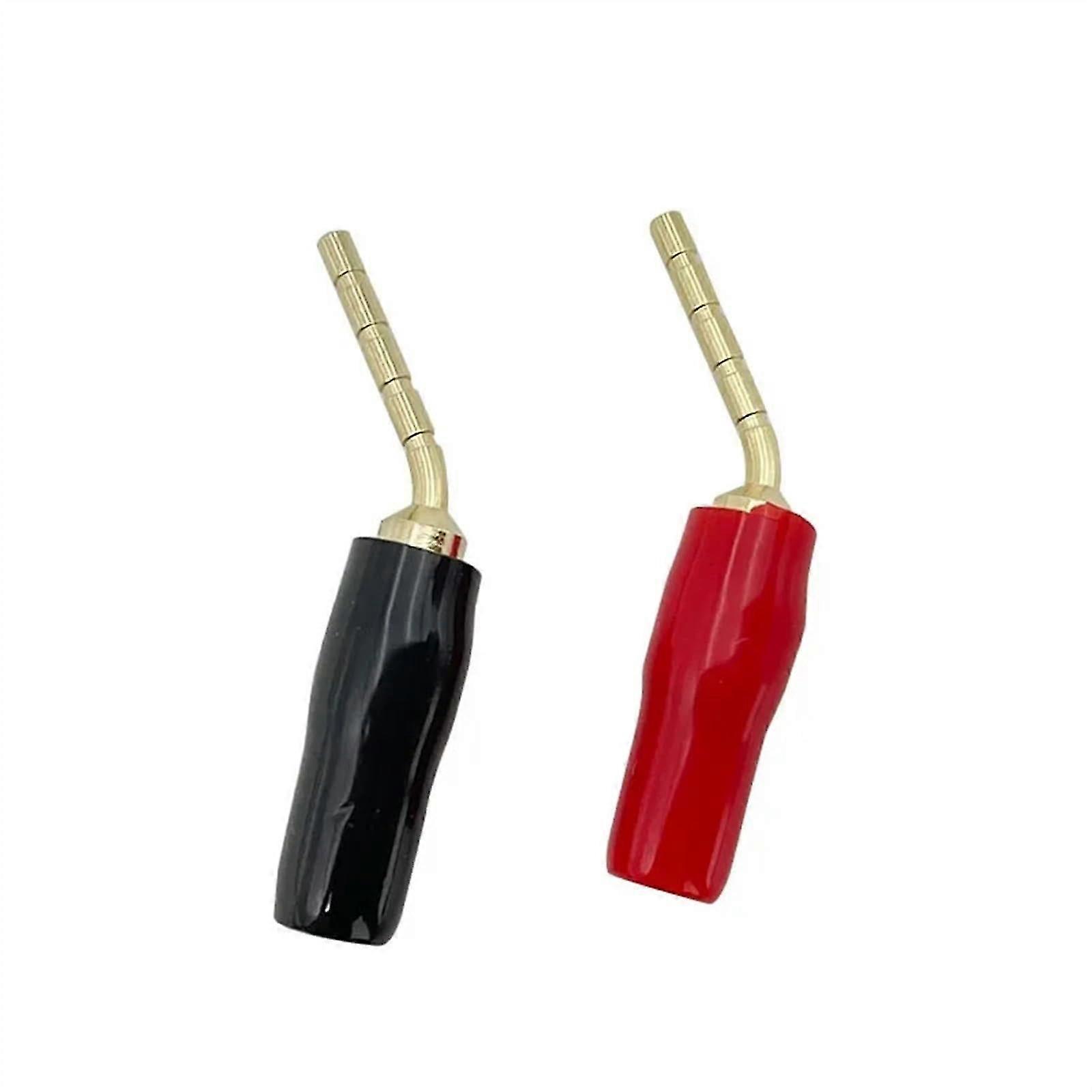 20個2mm直角バナナプラグ赤黒湾曲ピンコネクタ(20黒)