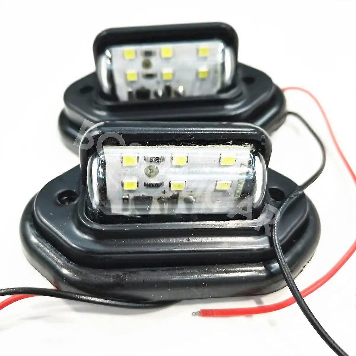 2X LED Car License Plate Light Signal Tail Lights Lamp Boat Accessories Plastic