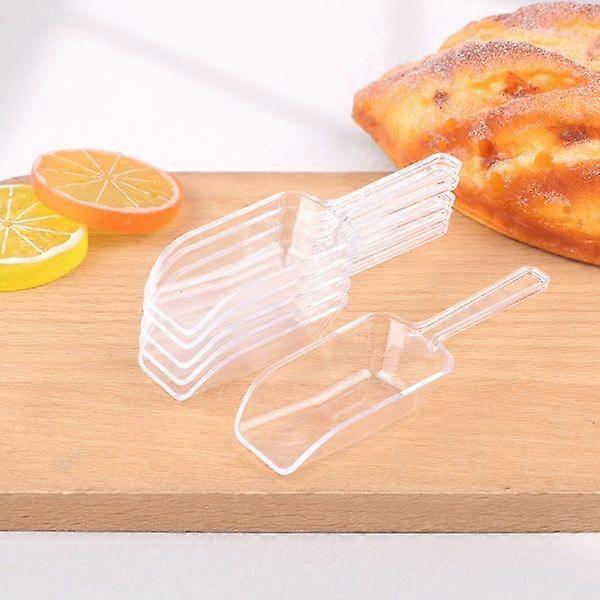 6 pcs Mini Plastic Scoops Transparent Ice Scoop for Candy Transparent