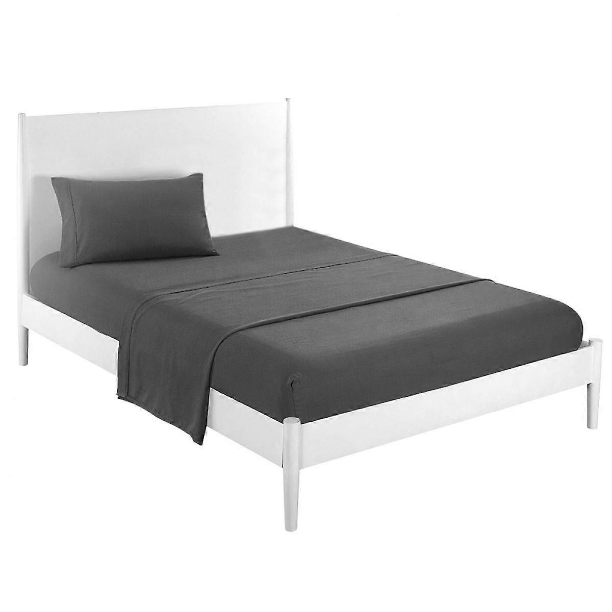 Soft Bed Sheets Set Bedspread Deep Pocket Bedding Set Dark Grey Twin Size 3-Piece