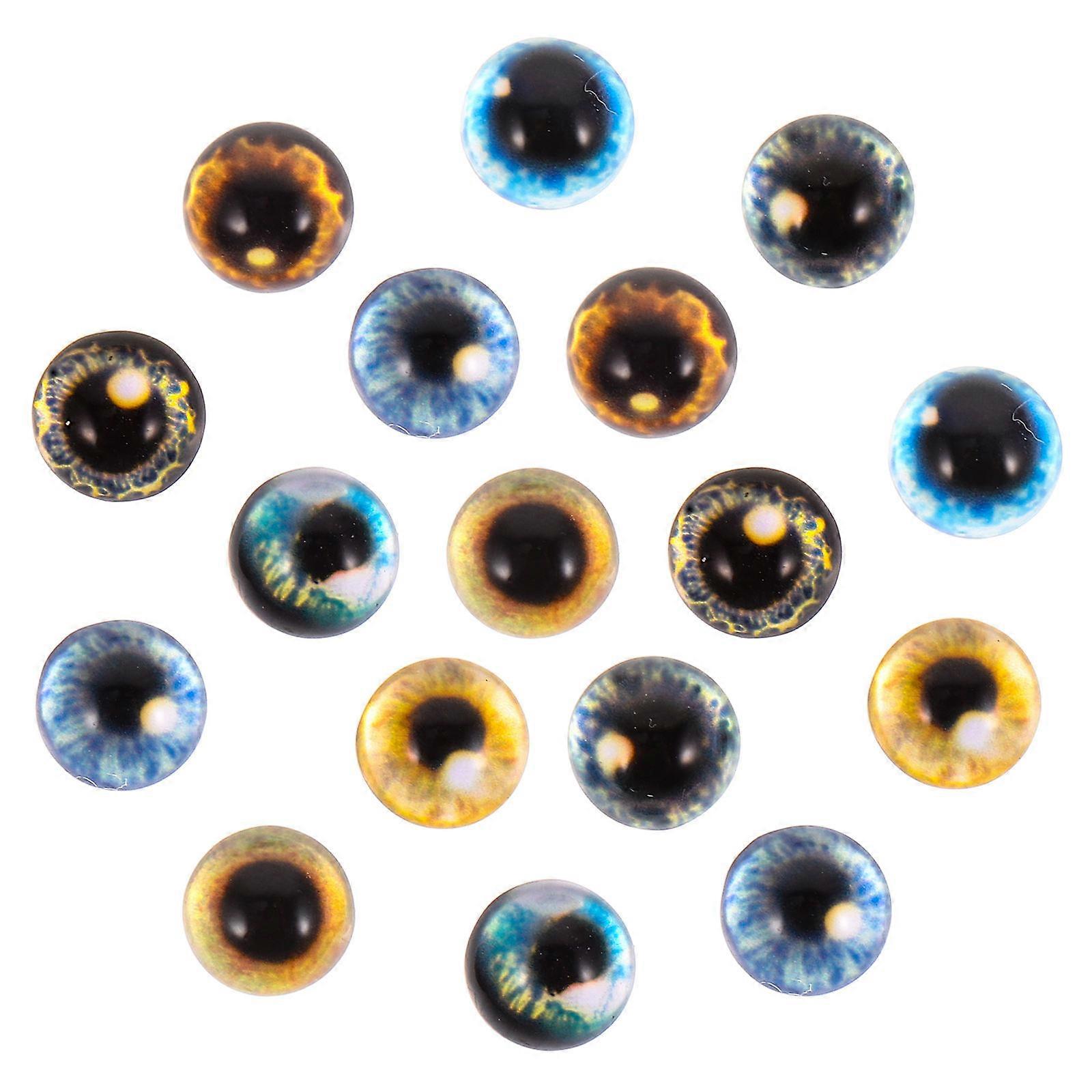 40pcs Realistic Glass Eye Beads for Doll Making, Craft, Jewelry, and Halloween Decor – Crystal Eyeball Props for DIY Clay and Art Projects