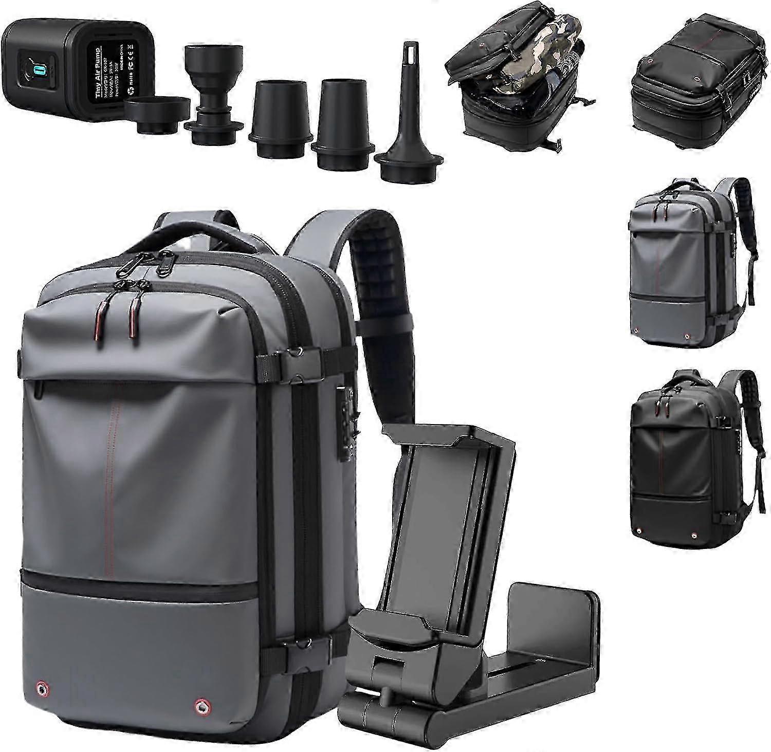 (Grey Vaccum) Backpack, Vacuum Backpack Travel, 60l Expandable Backpack With Vacuum Compression (black+vaccum)