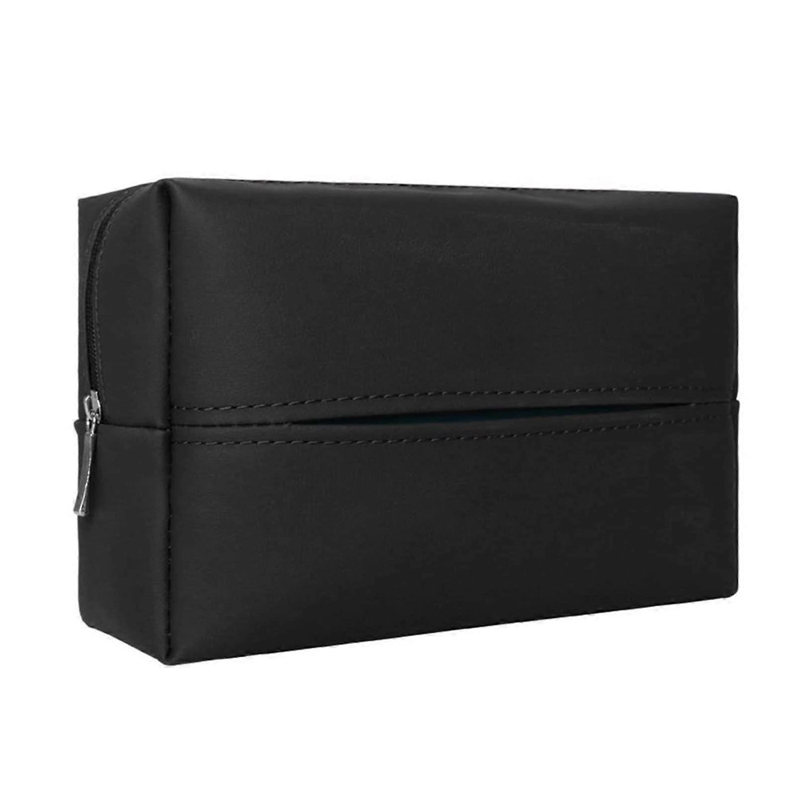 Stylish Black Tissue Box Holder - Elegant Sun Protection Design for Home, Office, and Car, Compact Storage Solution