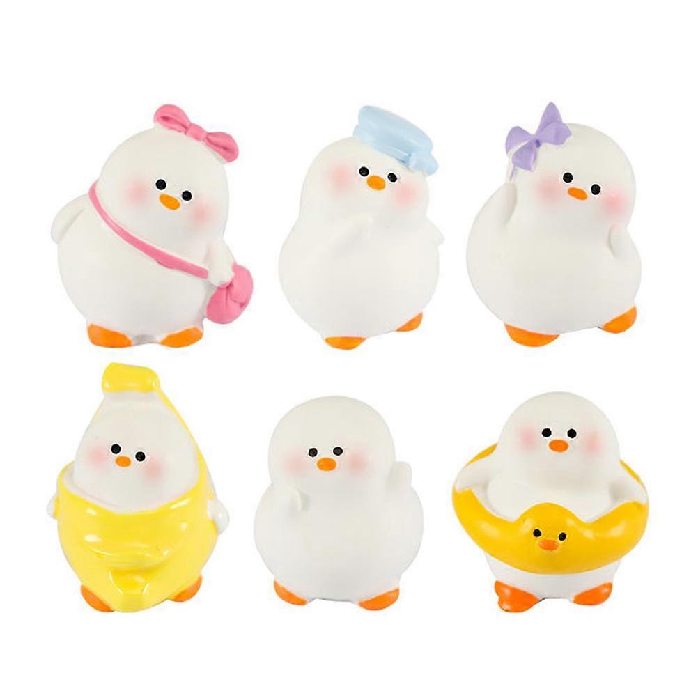 Resin Goose Decor Desktop Home Car Decor 6Pcs