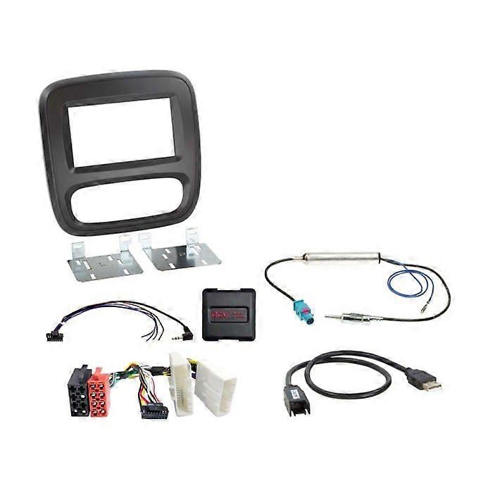 Kit 2-DIN compatible avec Fiat/Nissan/Opel/Renault sans commandes de climatisation au volant/USB