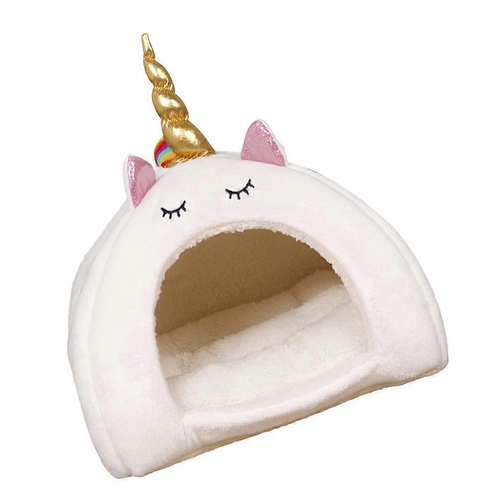 Adorable Unicorn Warm Nest Sleeping Environment for Small Animals Hamster Rabbit Squirrel Winter 29 x 29 x 26 cm Plush 1Pack