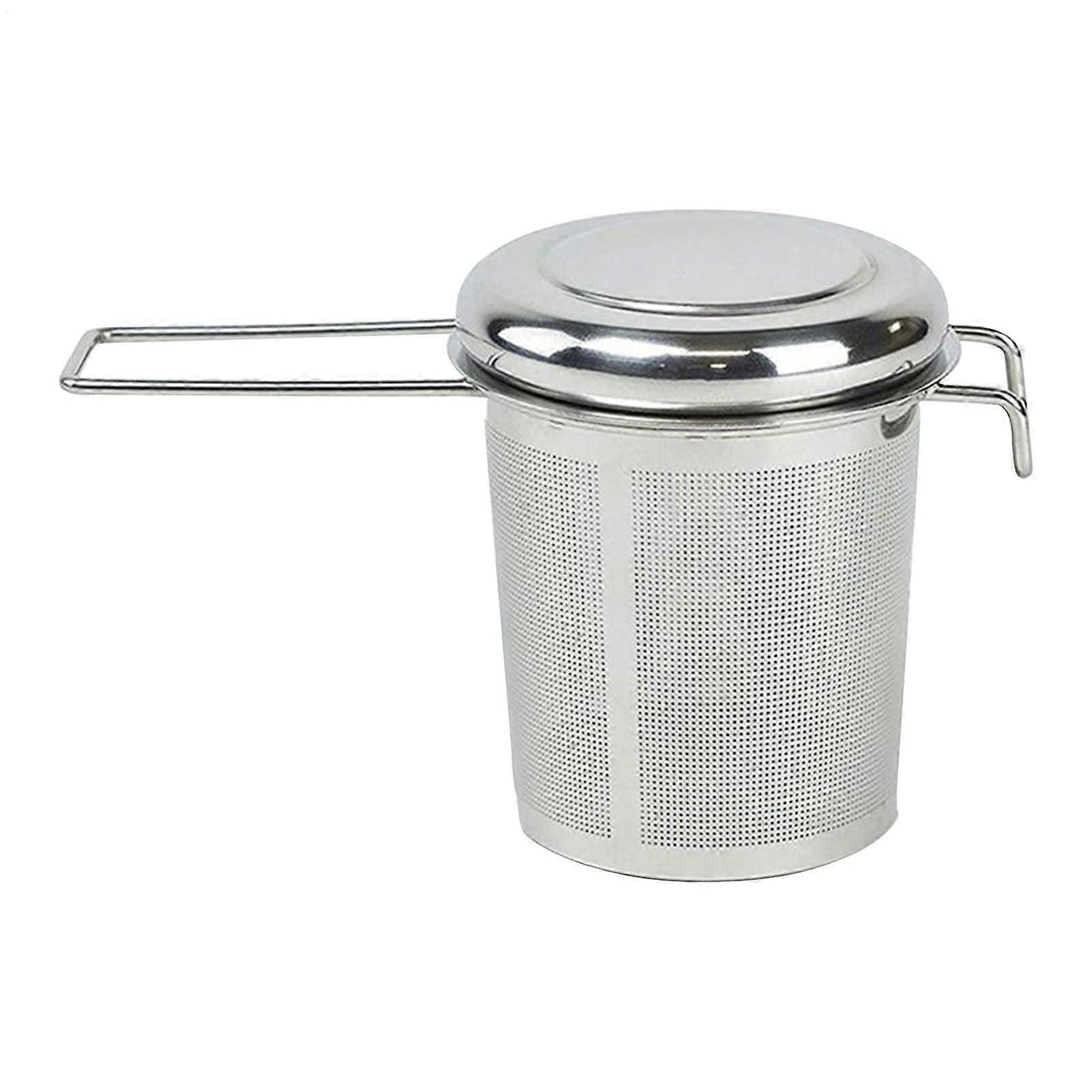 Tea infusion container, fine sieve for drinks, portable spoutprotecting tea infuser with folding handle for home, workplace, caf, kitchen