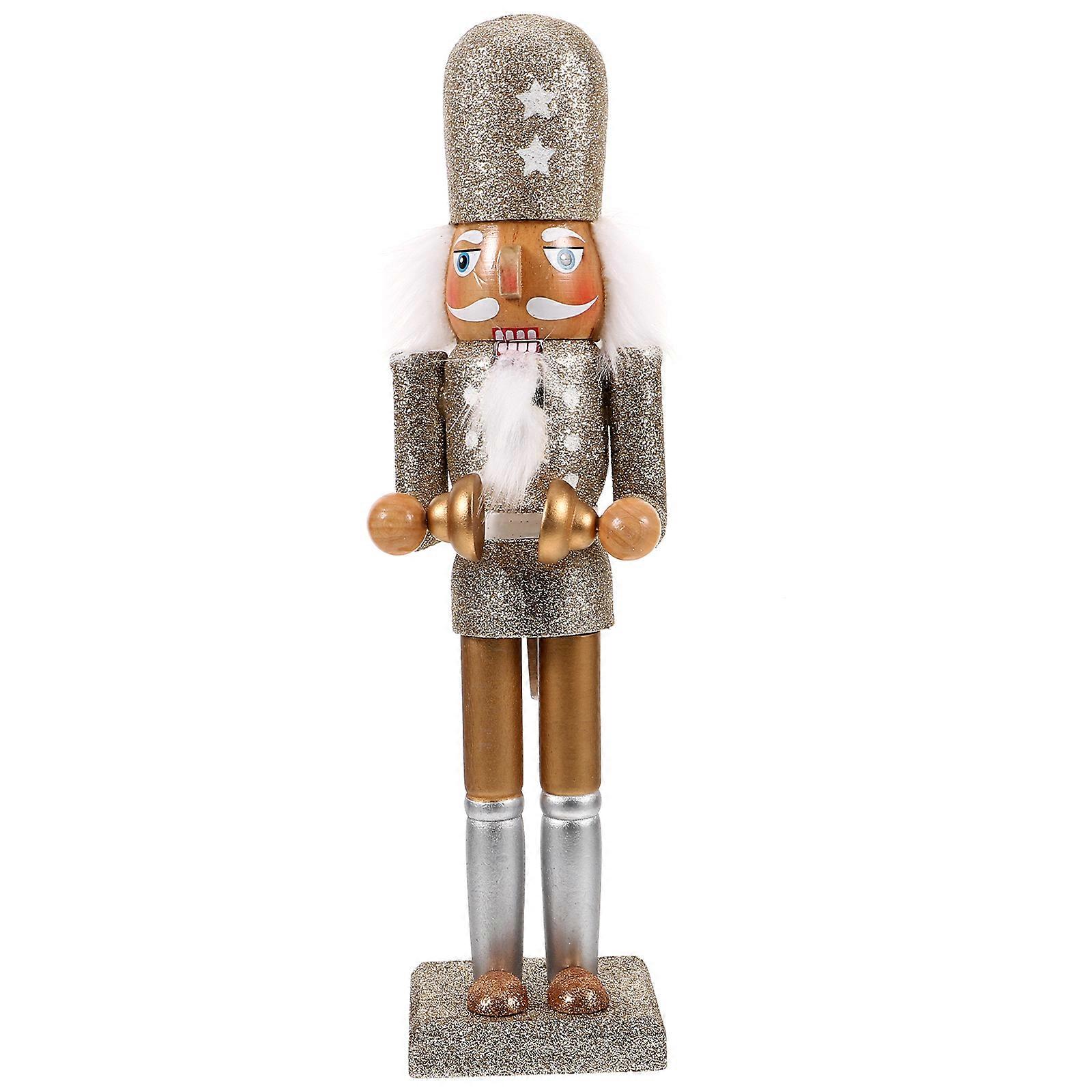 Wooden Nutcracker Figures Wood Christmas Ornaments Holiday Decorations Small Nutcracker 1Pack